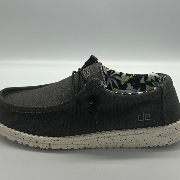 HEY DUDE Men Wally Stretch Black Size 9 lace up loafers men - Picture 6 of 16